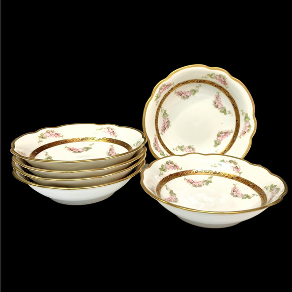 Set/6 M Z Austria 5.25" Fruit Berry Sauce Bowls 1884-1909 Moritz Zdekaur - Picture 1 of 4